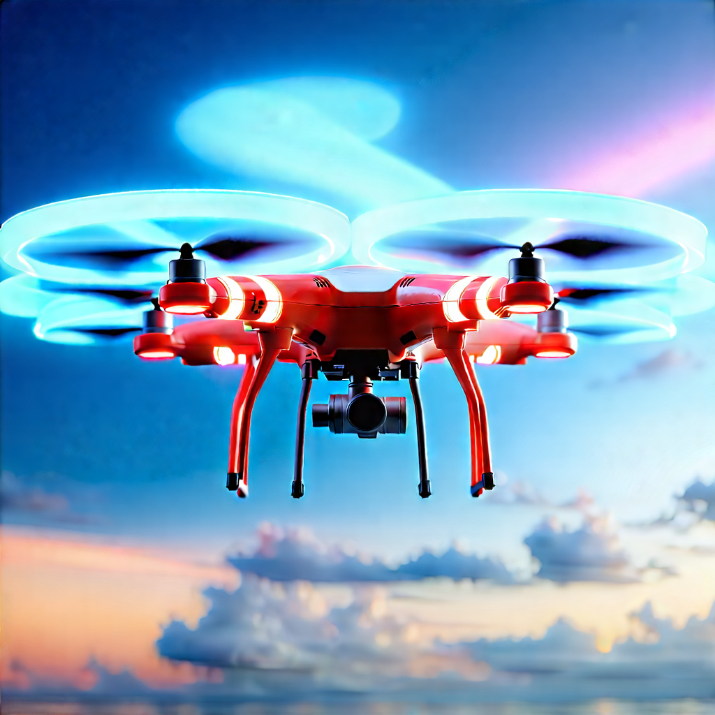 Drone With Data Visualization With Drone Flying