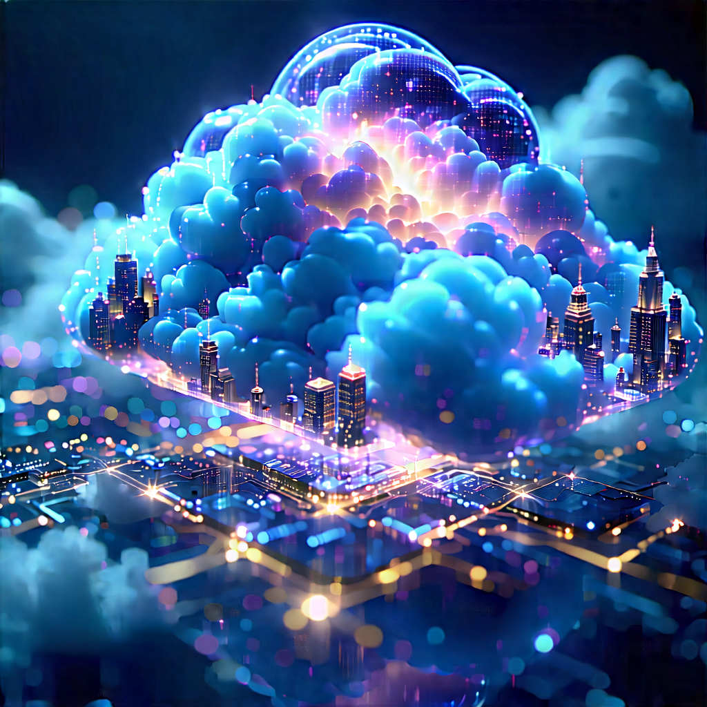 Cloud Computing Visualization With Large, Colorful