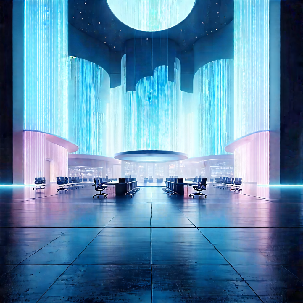 Futuristic Innovation Hub With Image, There