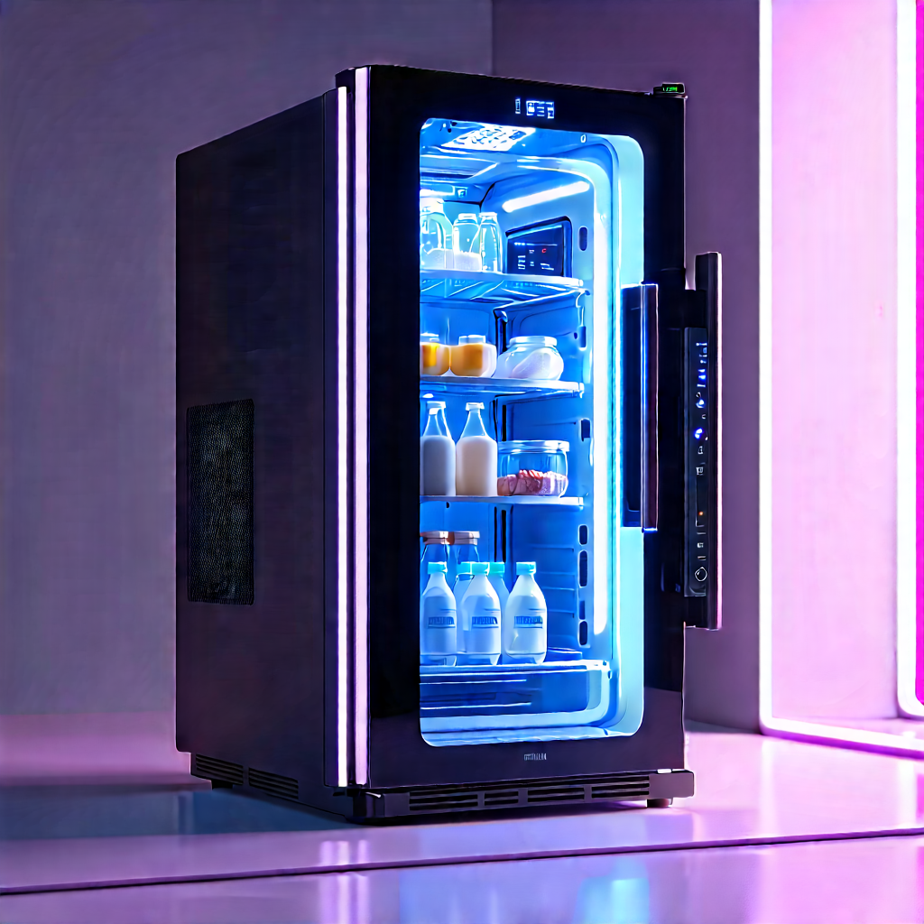 Innovative Smart Appliance Design With Black Refrigerator