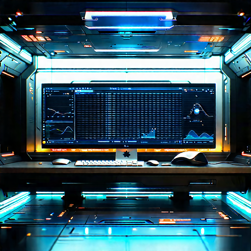 (futuristic:1.37) Tech Startup Office With Computer Desk