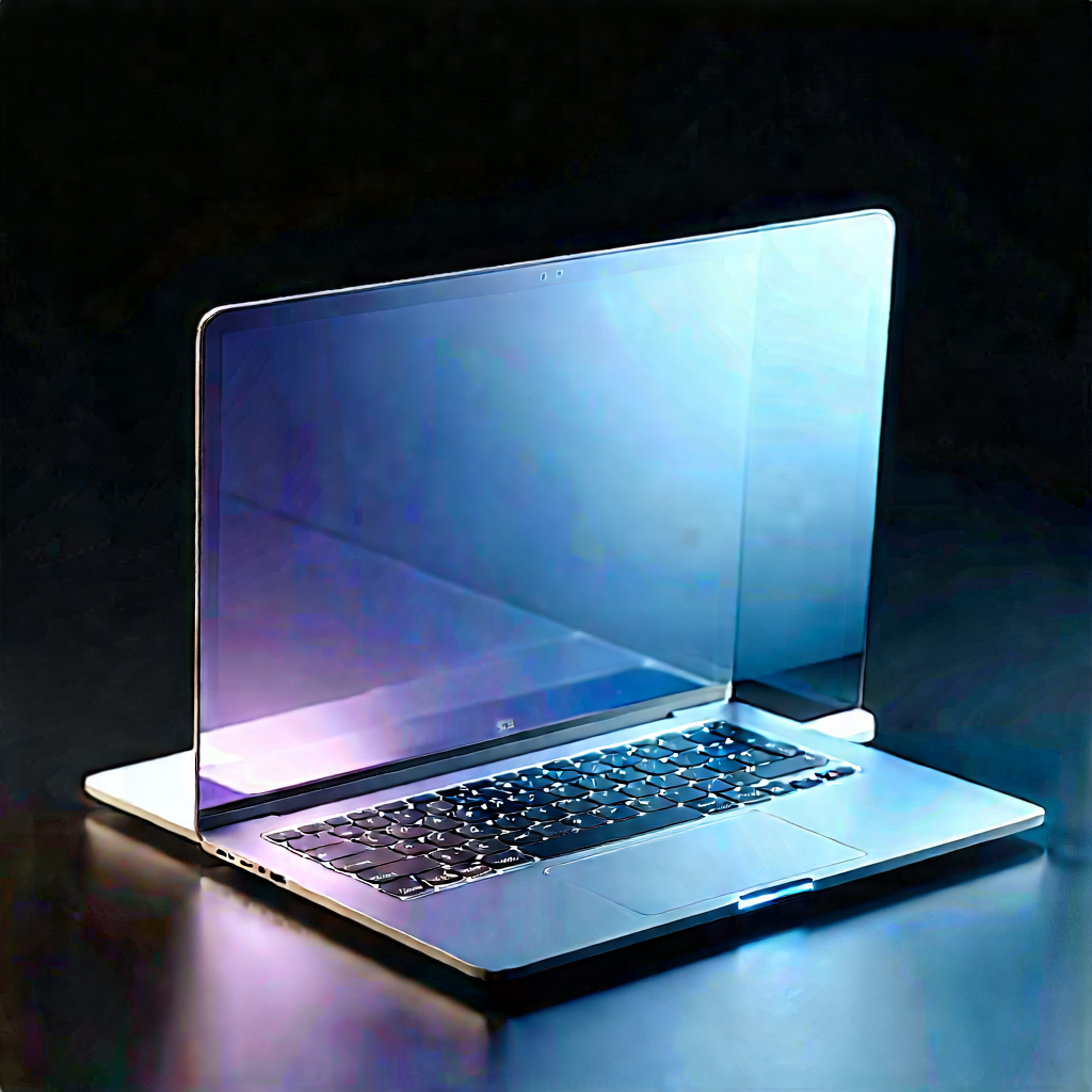 Laptop With Glowing Screen With Laptop Computer