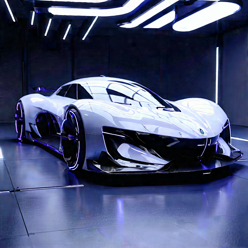 Automotive Technology In (design:1.3) Studio With White Sports