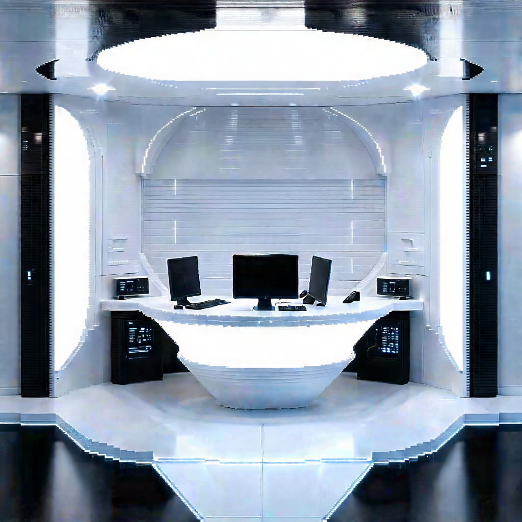 Futuristic tech startup office