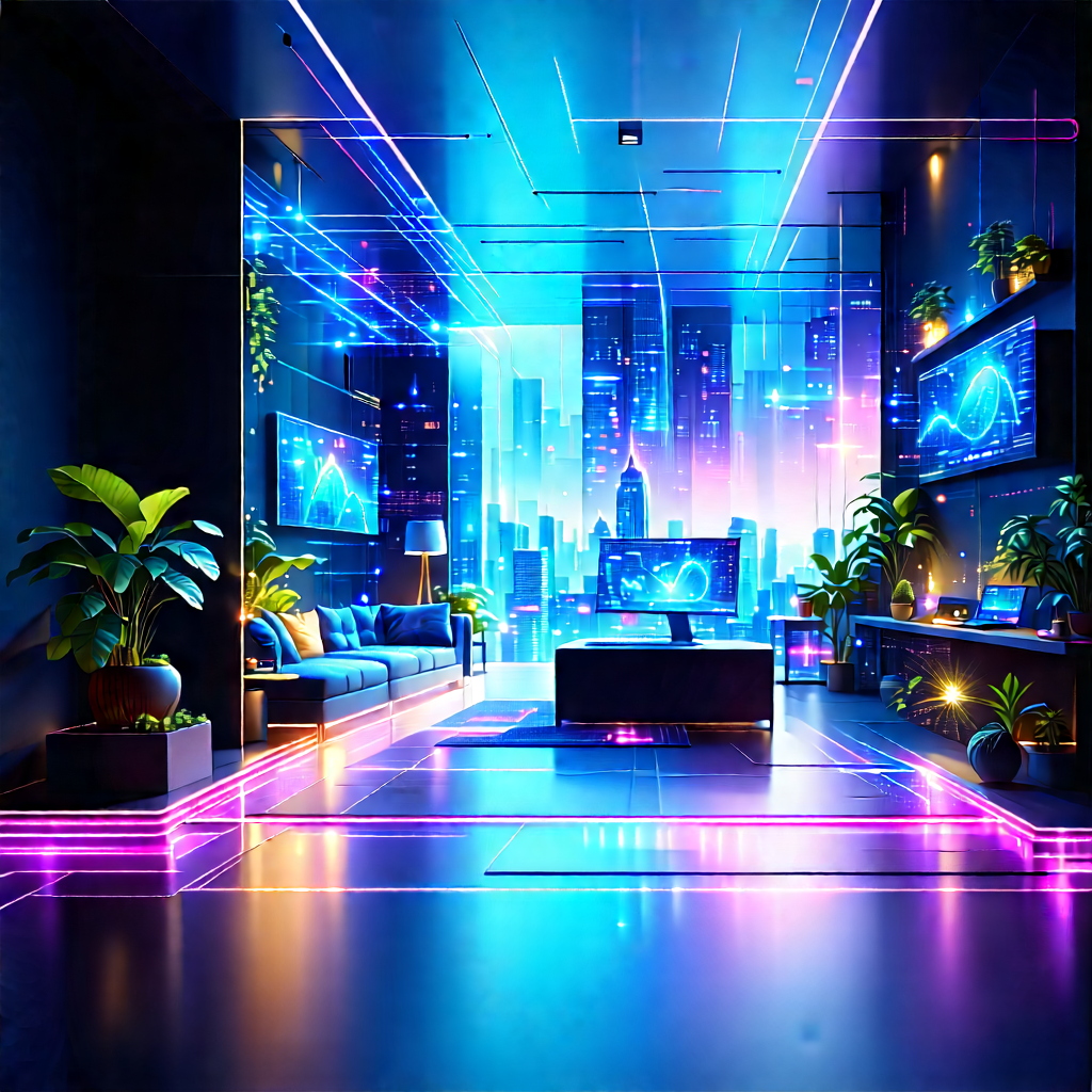 Futuristic Tech Startup Office With Image, There