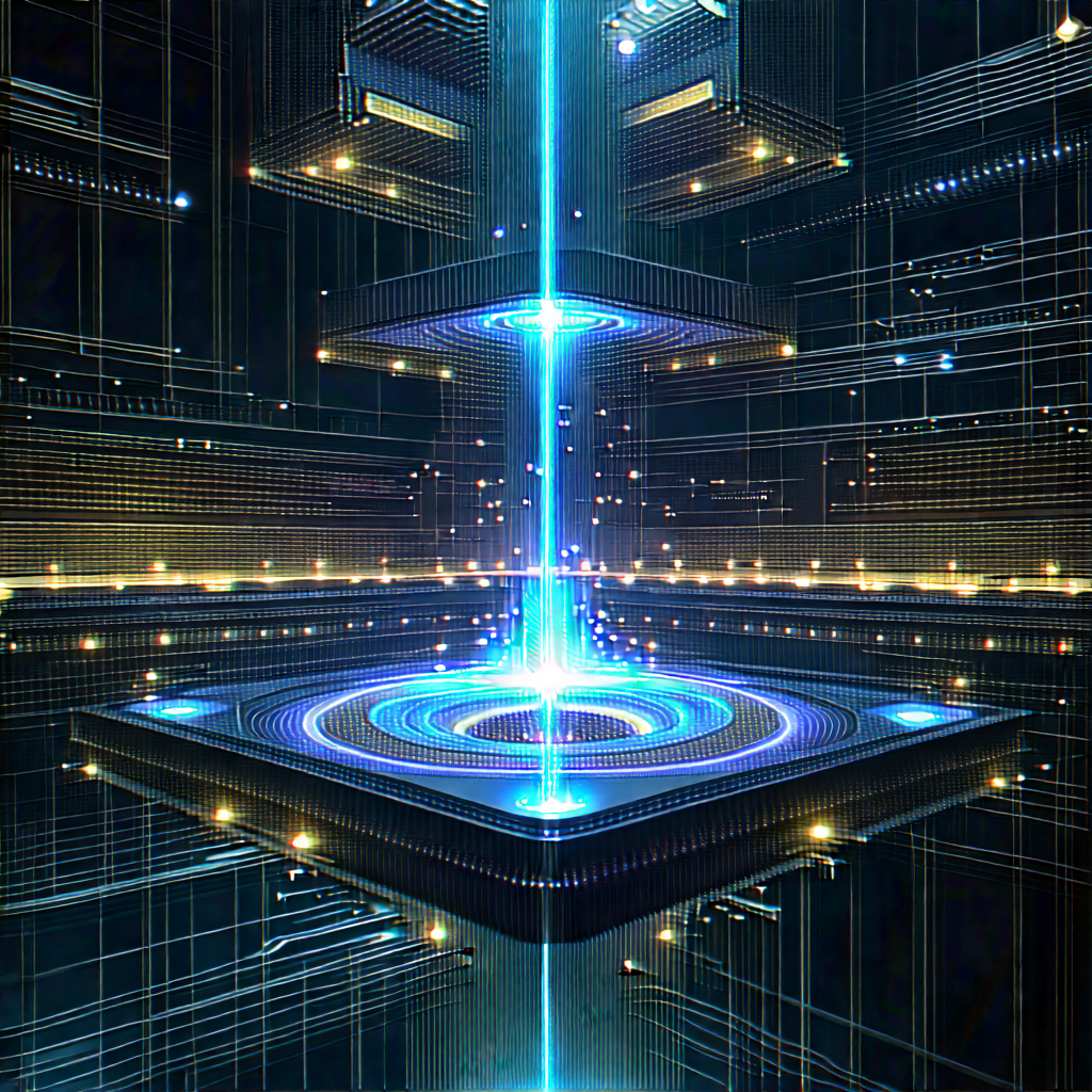Quantum Computer With Data Streams With Image, There