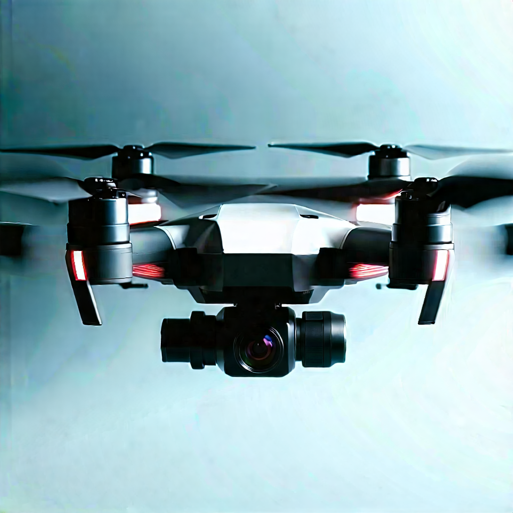 Drone With User Interface With Black White