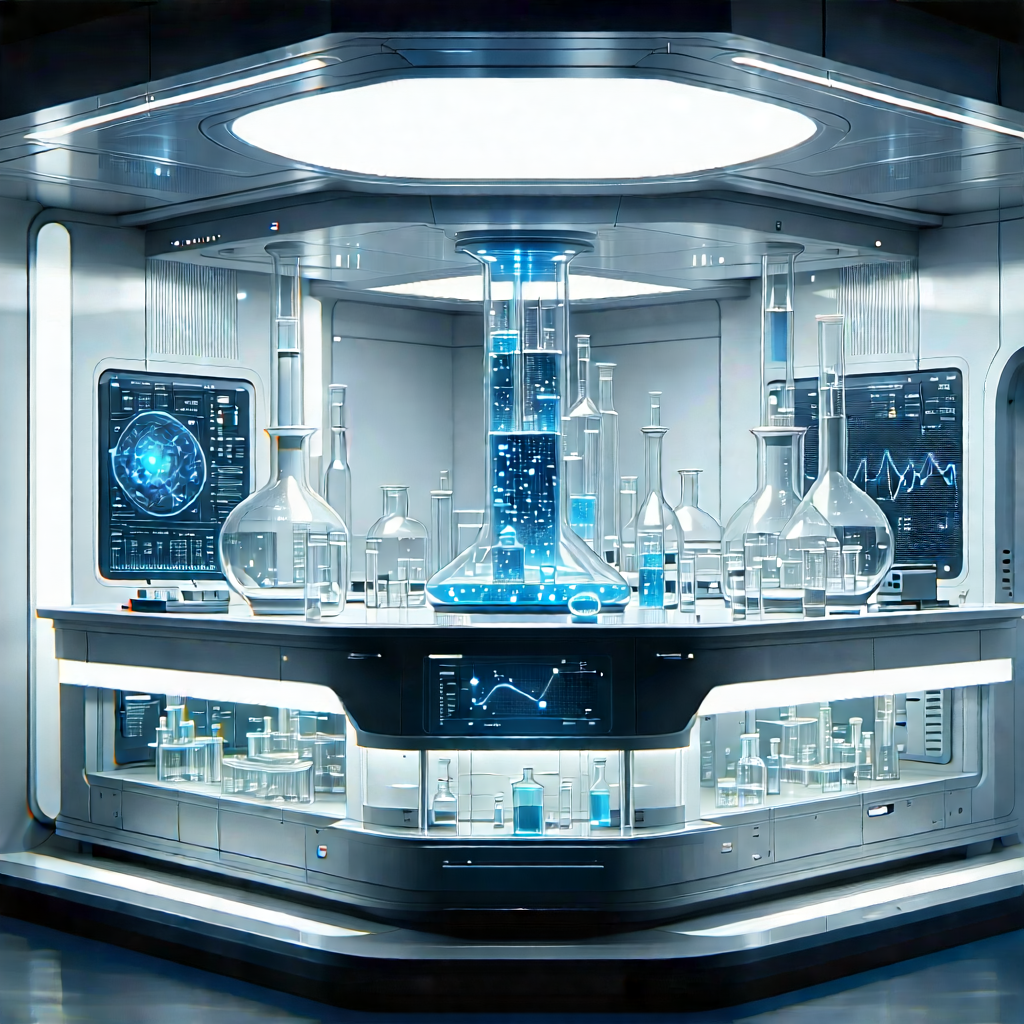 (futuristic:1.27) Research Laboratory With Image, There