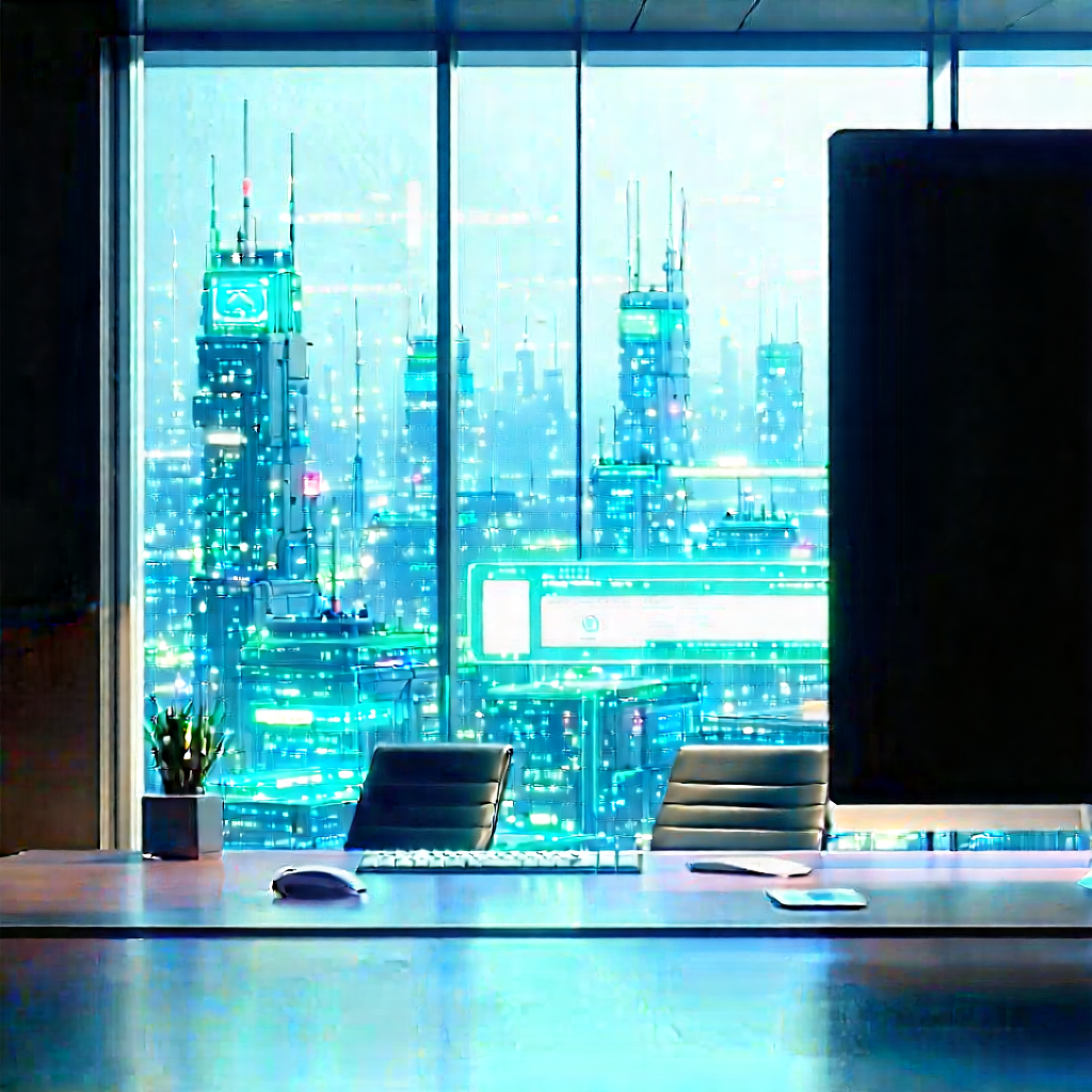 Futuristic Tech Startup Office With Large Window