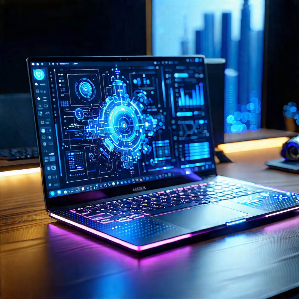 Laptop with data visualization