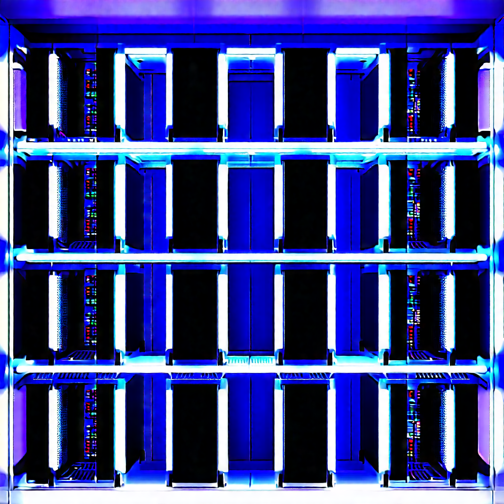 Server Rack With Neon Accents With Image, There
