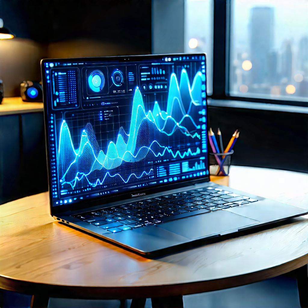 Laptop with data visualization