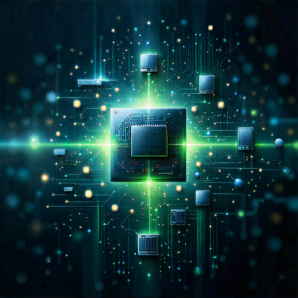 Quantum Computer With Data Streams With Image, There