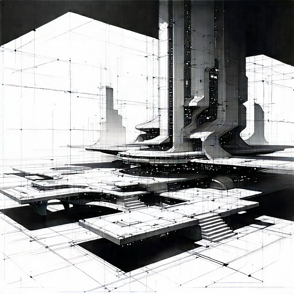 (futuristic:1.35) Tech Startup Office With Image, There