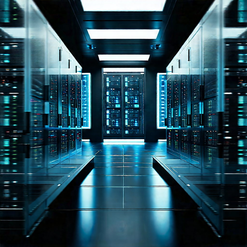 (futuristic:1.13) Server Room With Image, There