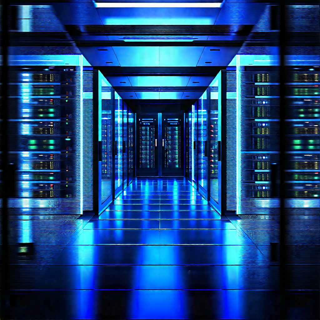 (futuristic:1.22) Server Room With Image, There