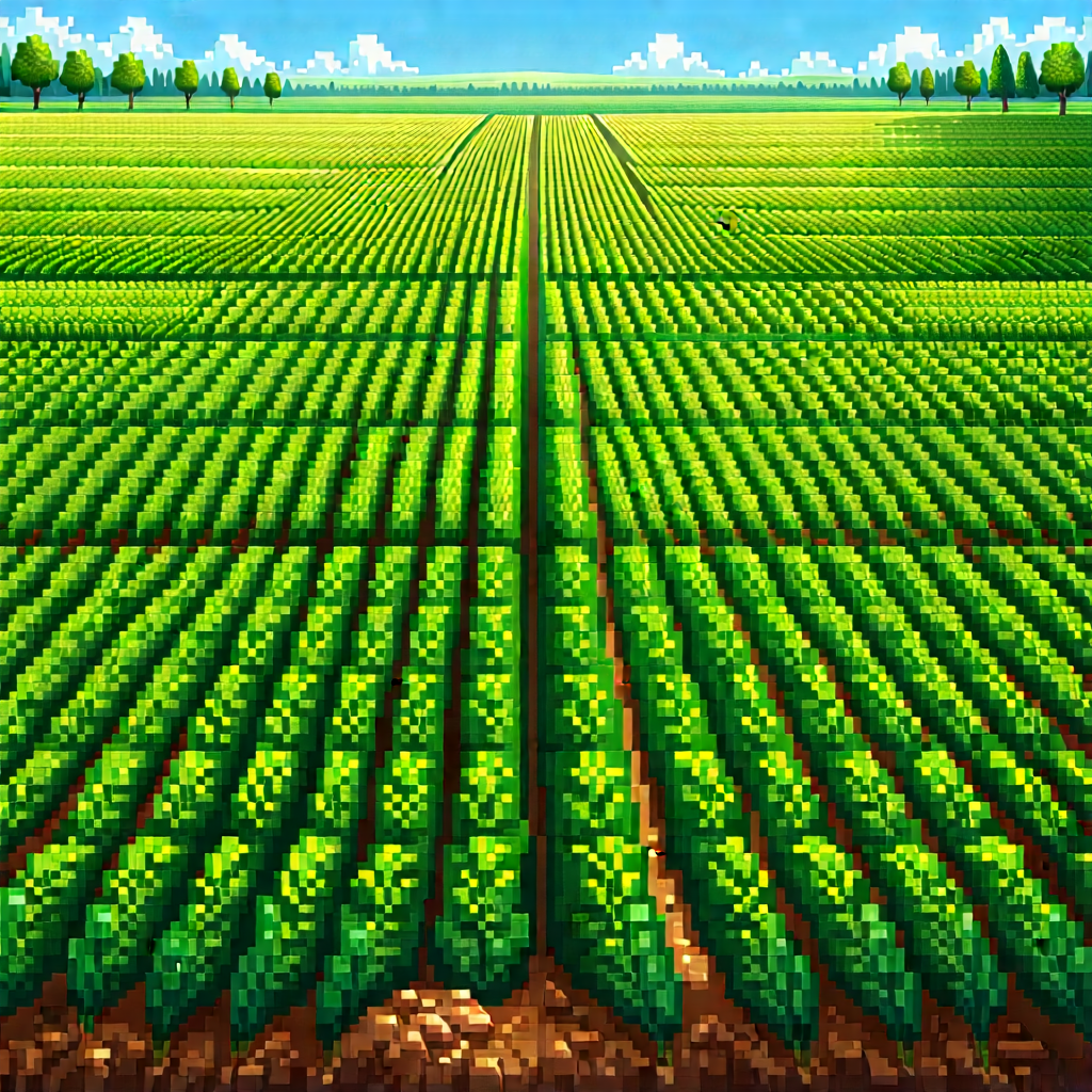 Agricultural Technology In (design:1.35) Studio With Colorful, Pixelated