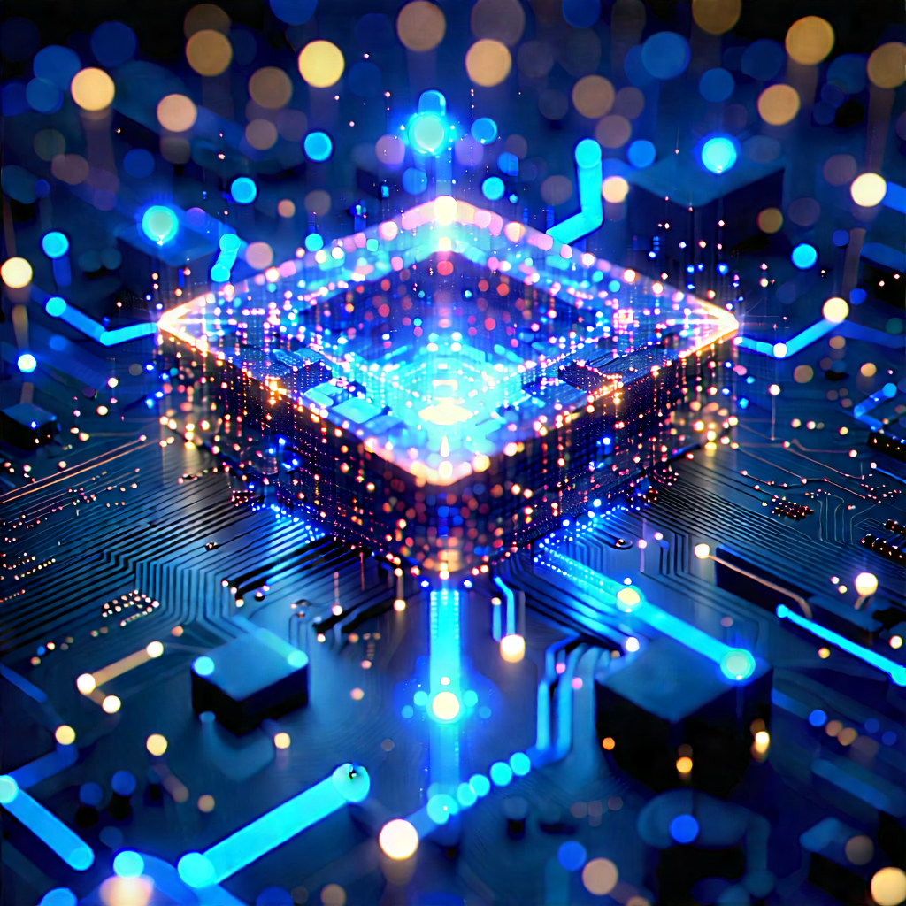 Blockchain Network Visualization With Blue Yellow