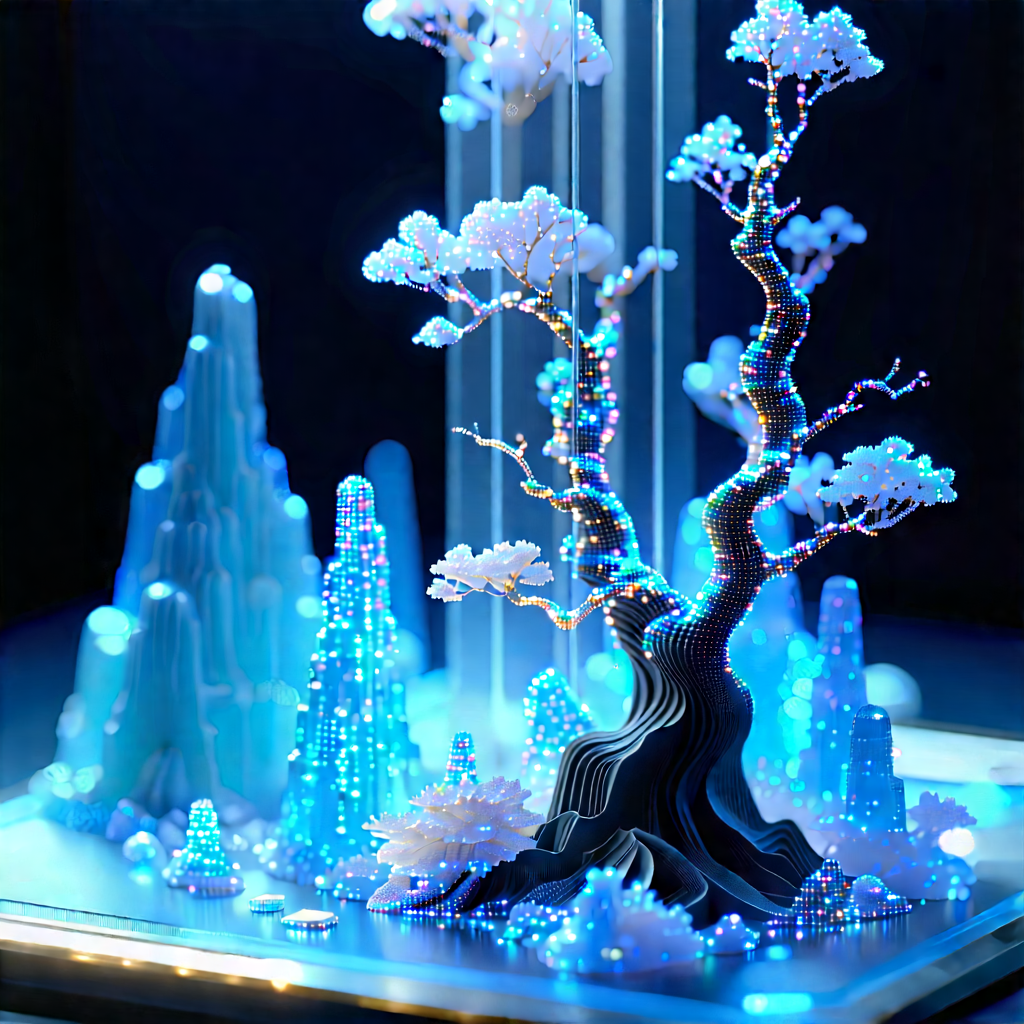 3d Printer With Digital Particles With Image, There