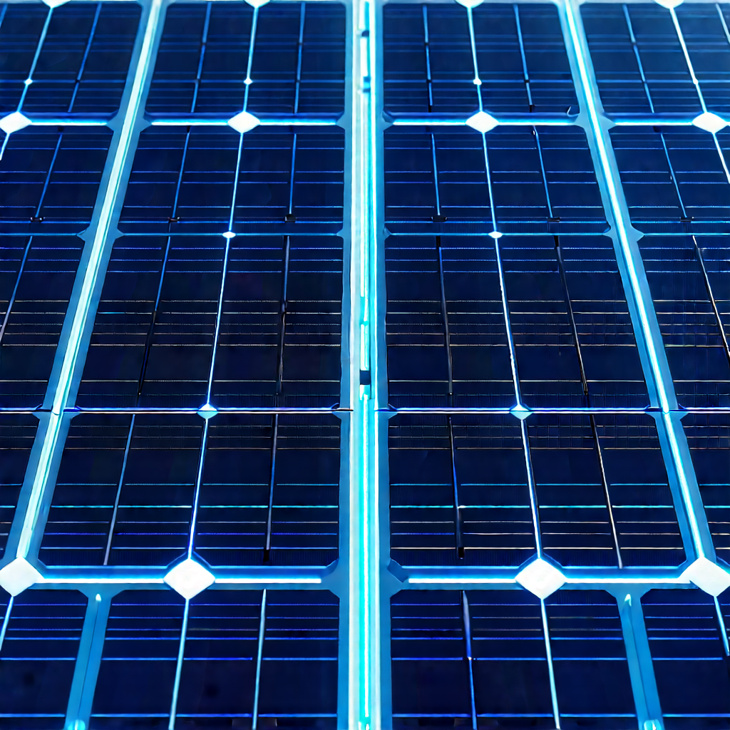 Solar Panel With Neon Accents With Large Solar