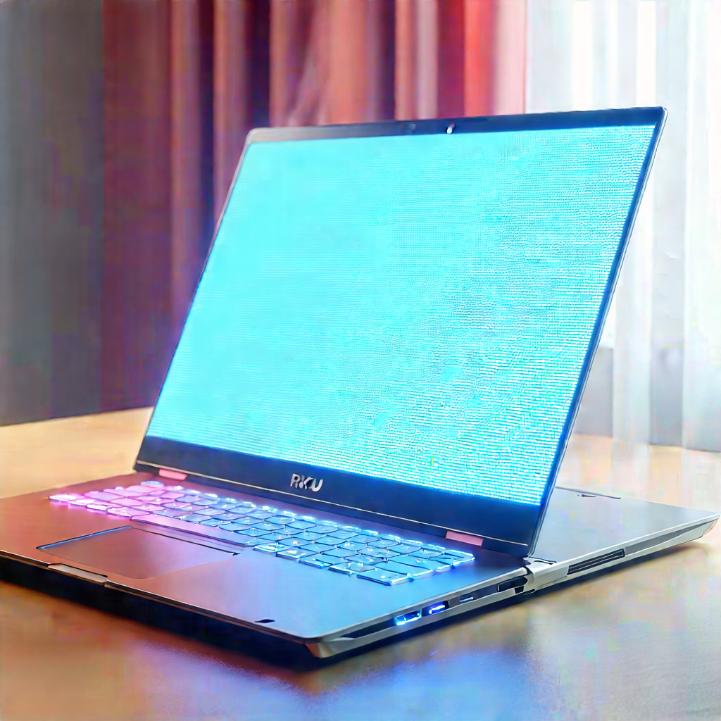 Laptop With Glowing Screen With Laptop Computer