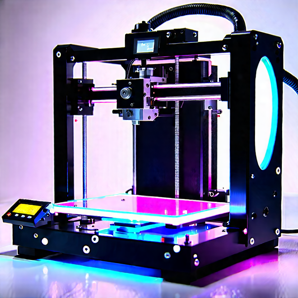 3d printer with neon accents