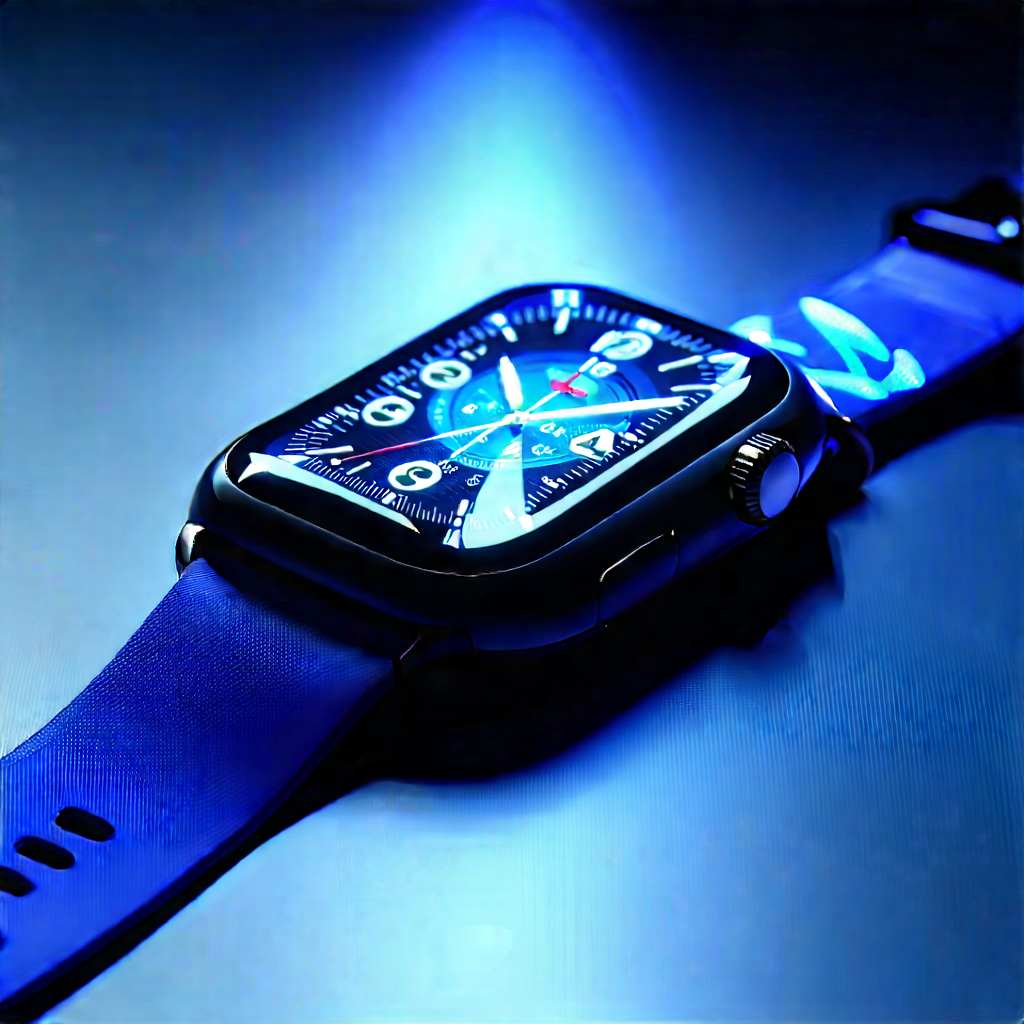 Smart Watch With Holographic Display With Blue Watch