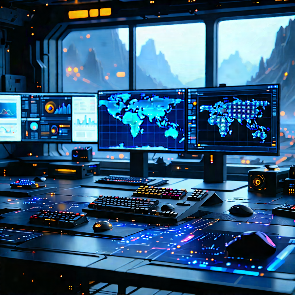 Futuristic tech startup office