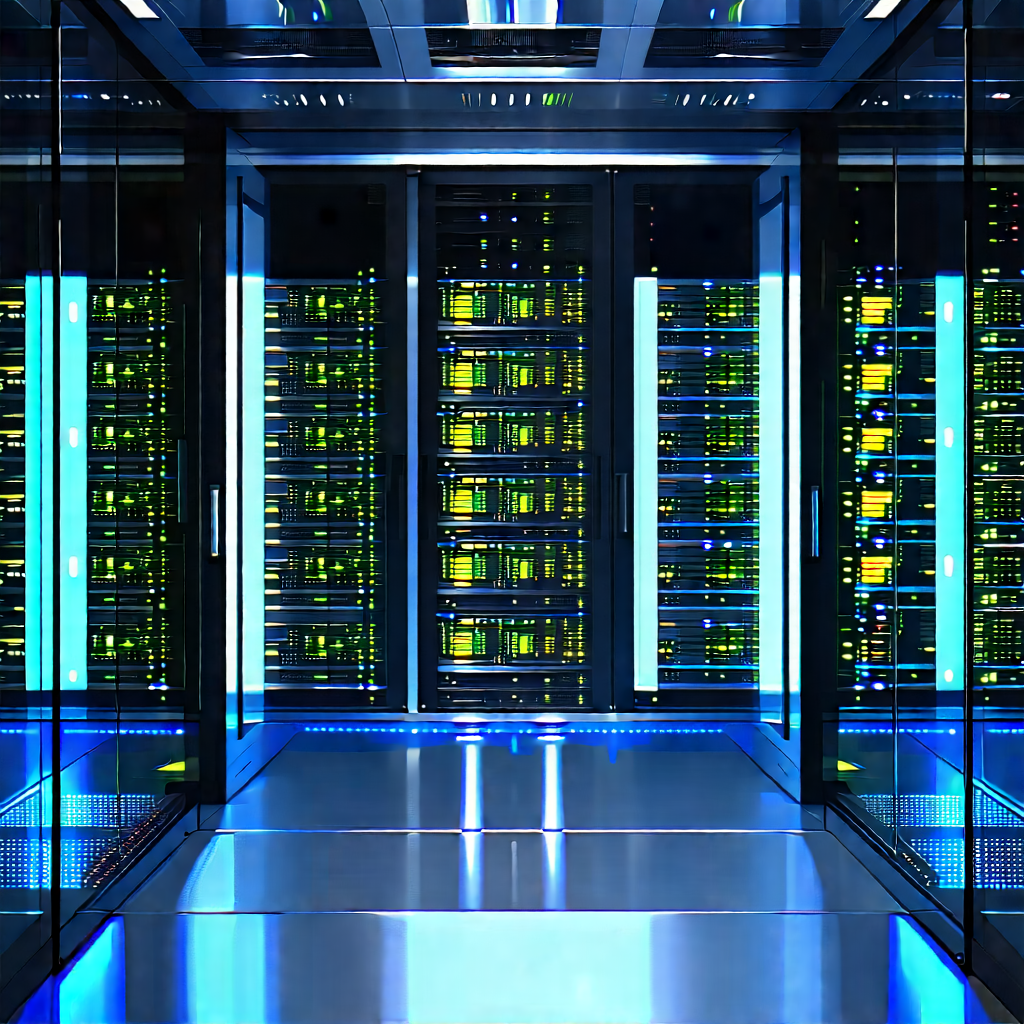 Server rack with data streams