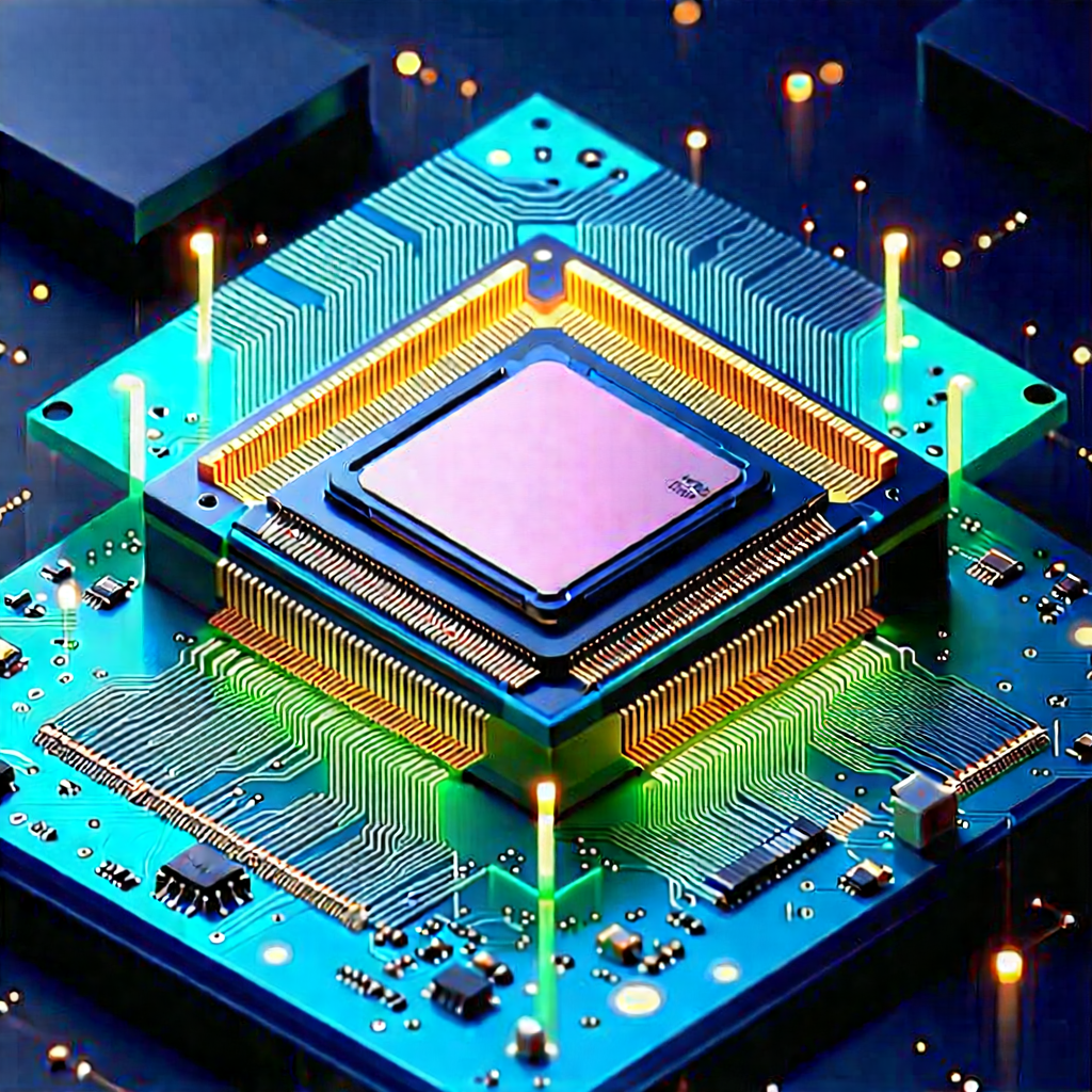 Close-up of microprocessor