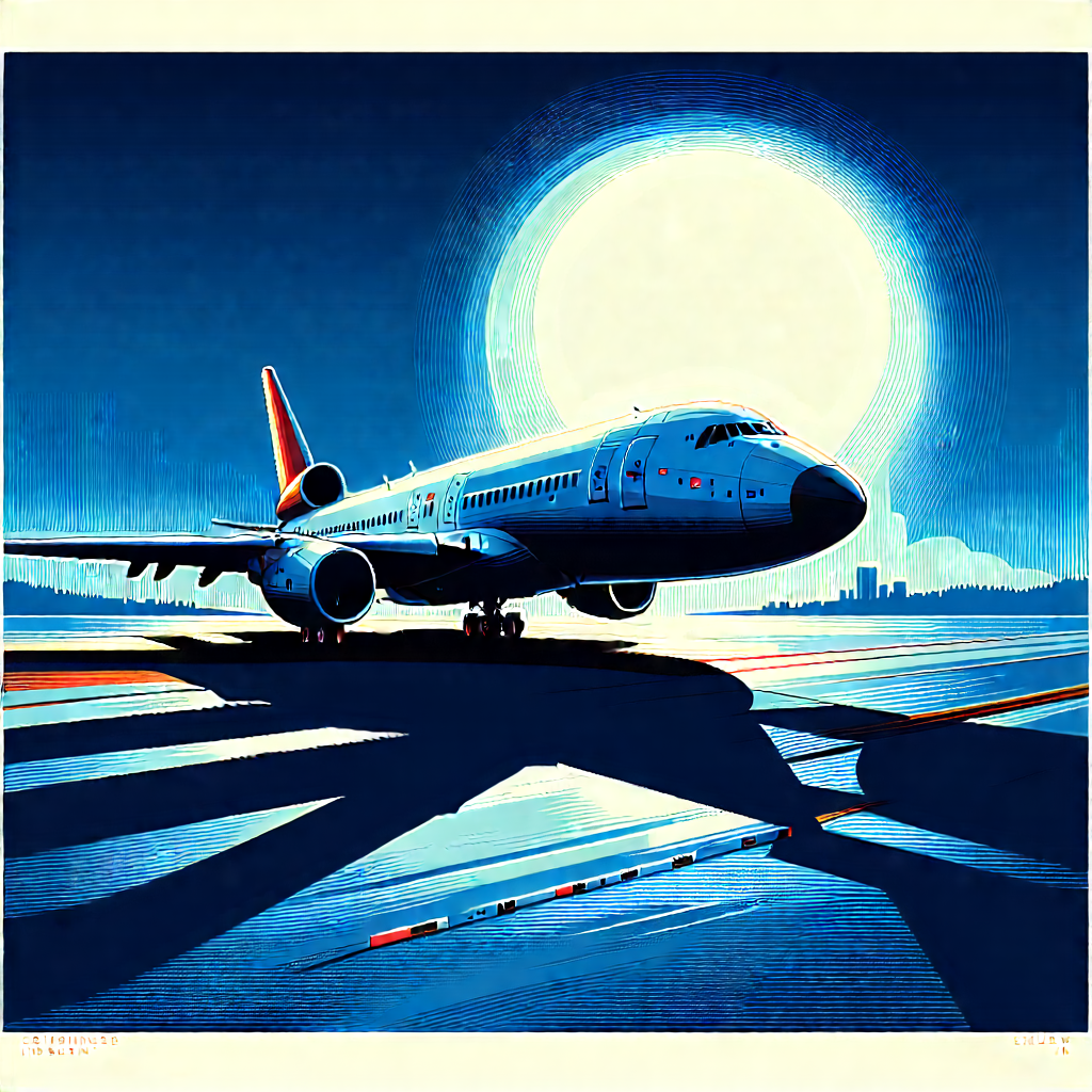 Aerospace Technology In Manufacturing Facility With Large Jetliner