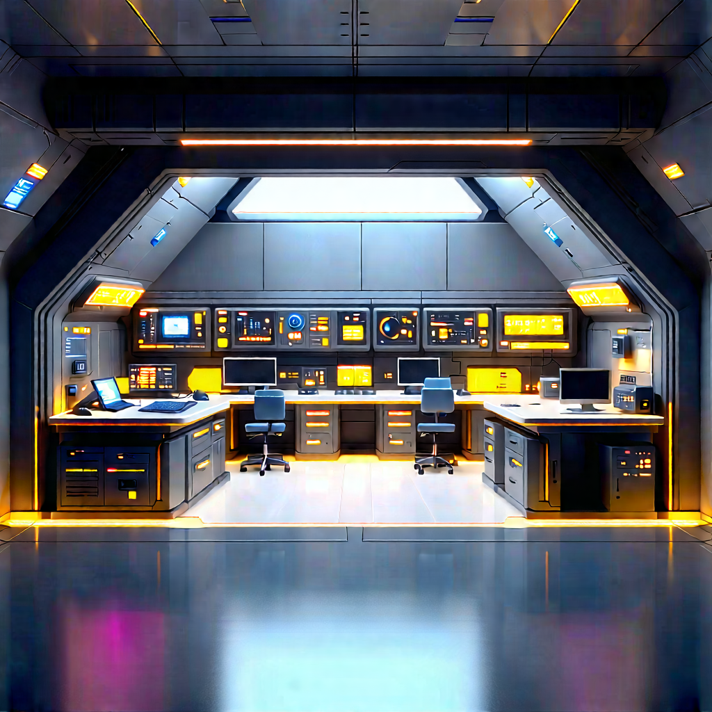 (futuristic:1.12) Research Laboratory With Image, There