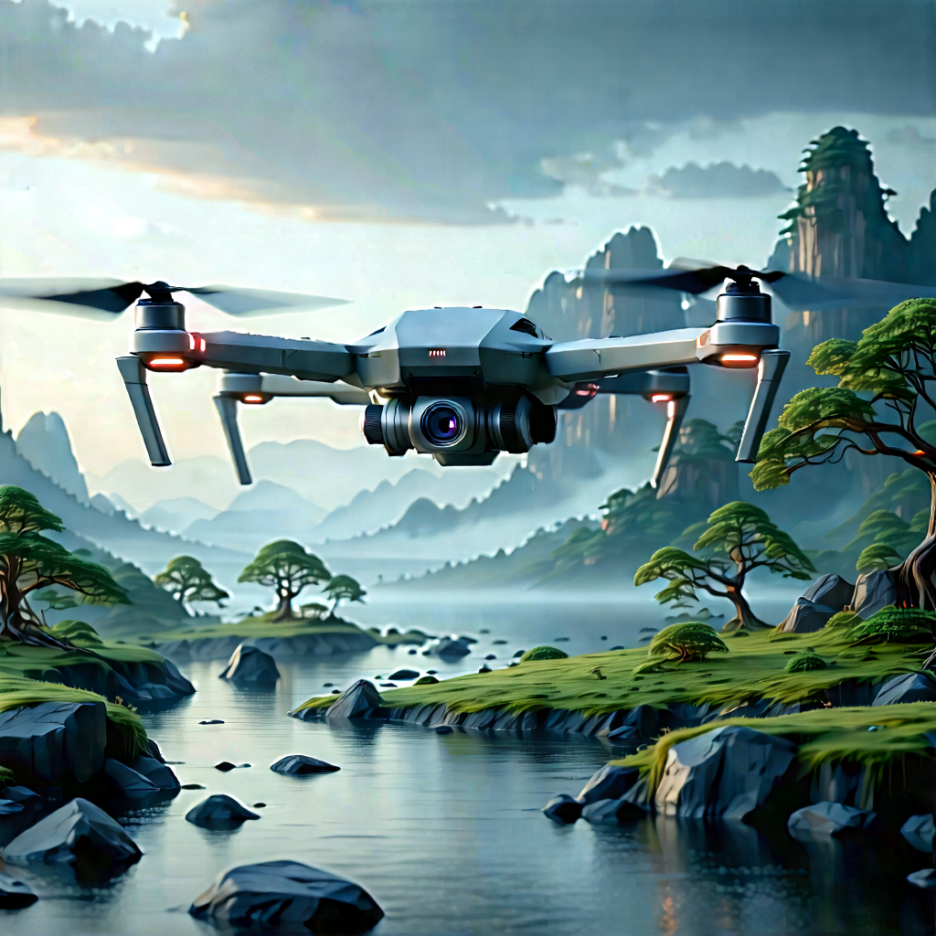 Drone With Digital Artwork With Image, There