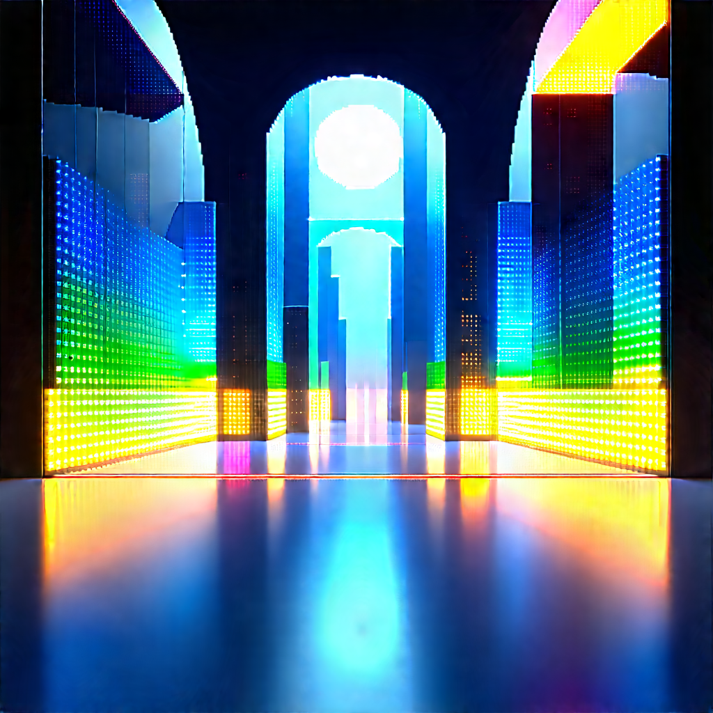 Futuristic Innovation Hub With Colorful, Futuristic