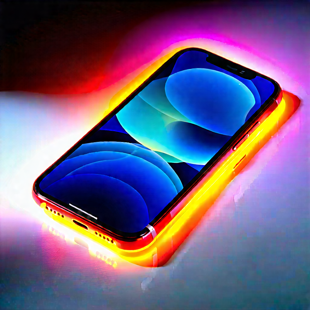 Smartphone With Glowing Screen With Cell Phone