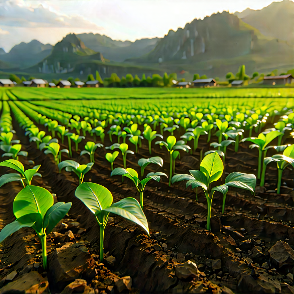 Agricultural Technology In Tech Office With Large Field