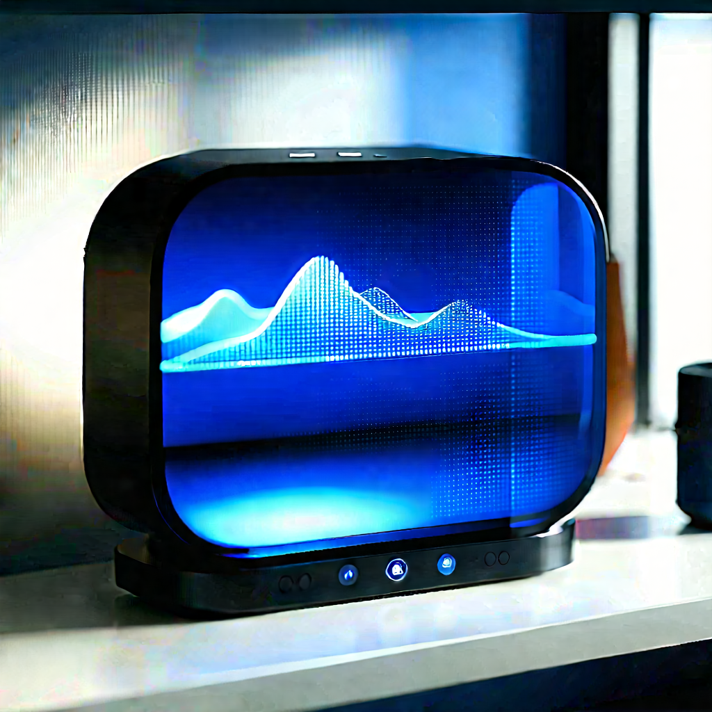 Smart home device with (digital:1.23) artwork