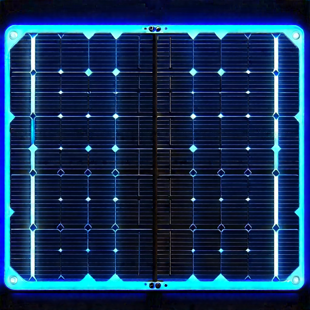 Solar panel with neon accents