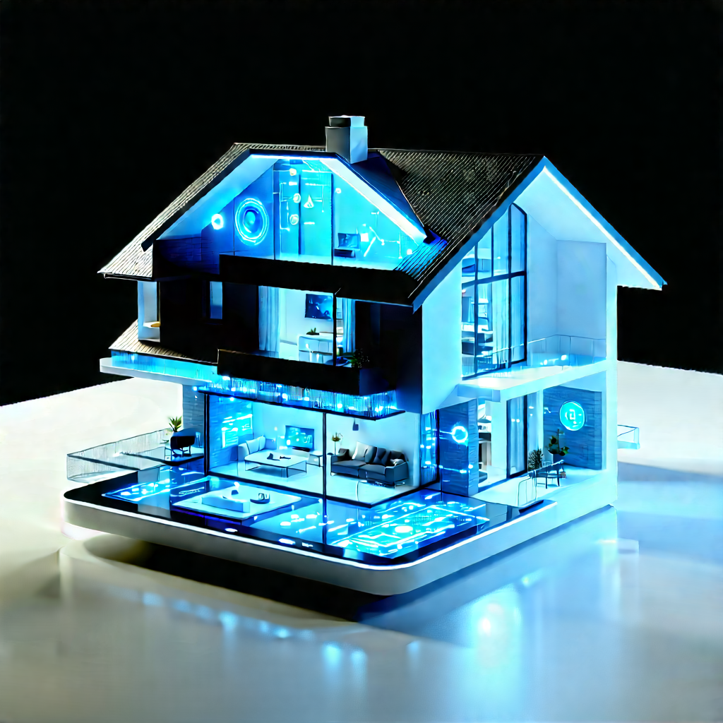 Smart Home Device With Data Visualization With Model House