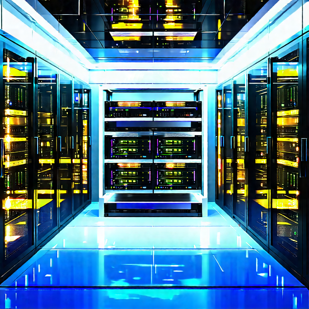 (futuristic:1.24) Server Room With Image, There