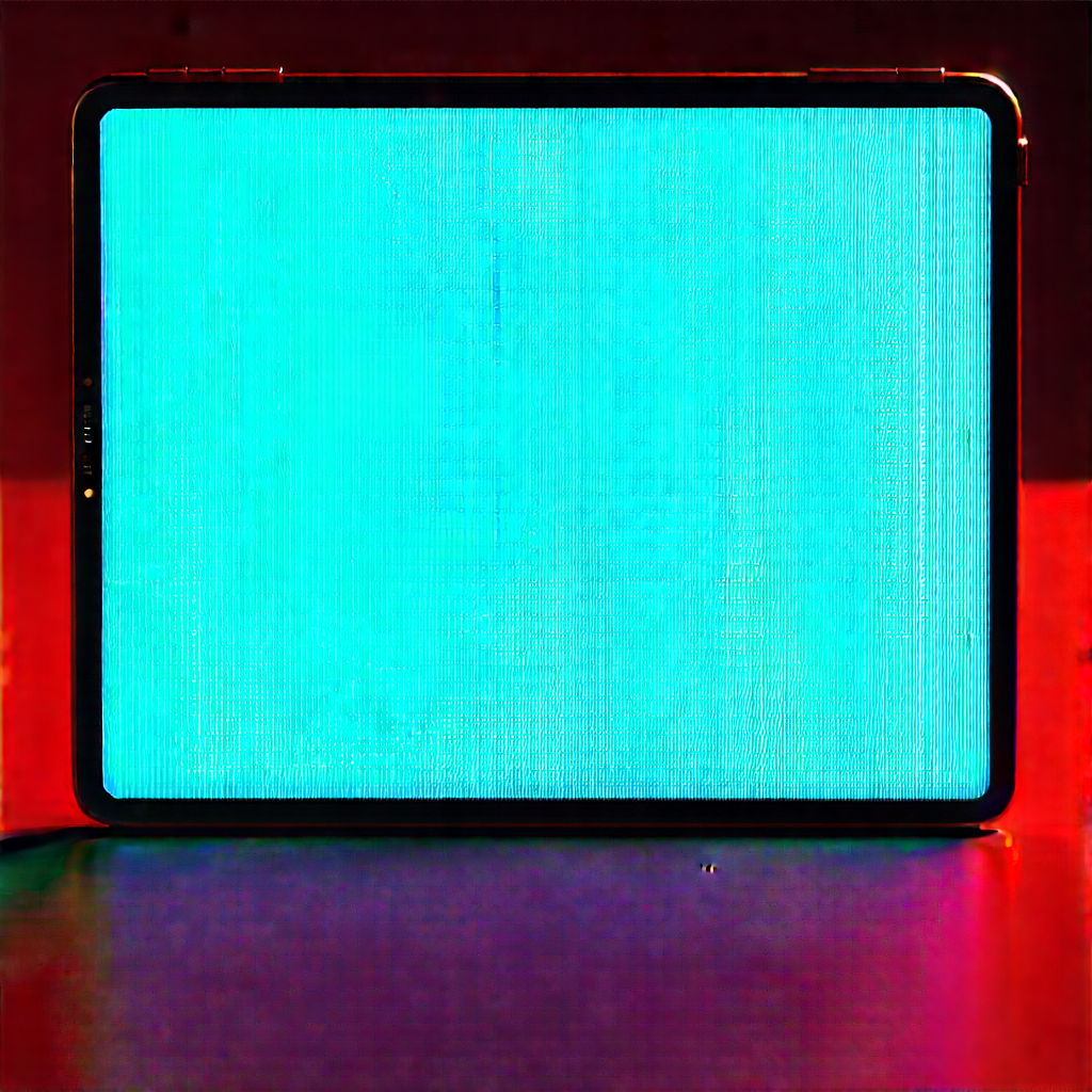 Tablet With Holographic Display With Blue Screen
