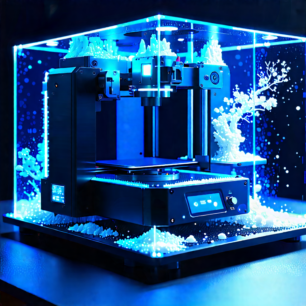 3d Printer With Digital Particles With Printer Displayed