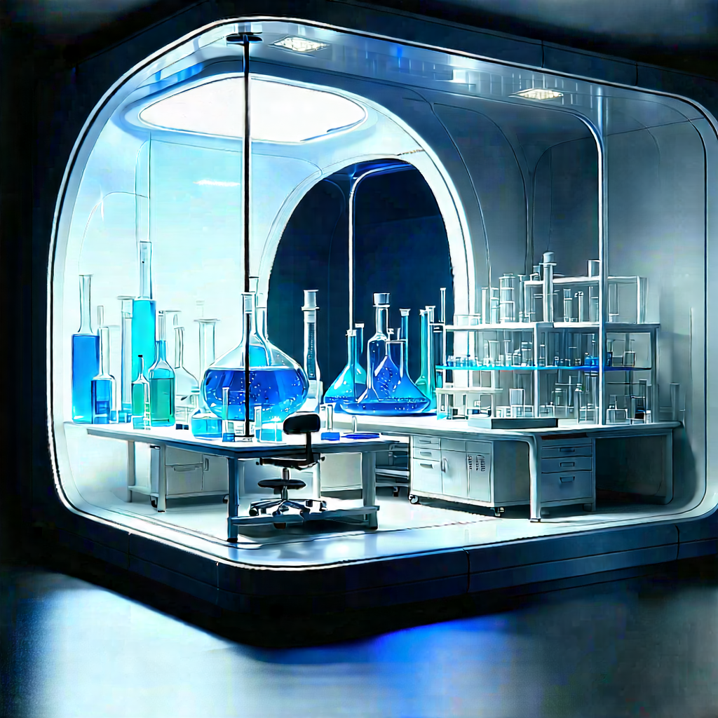 (futuristic:1.23) Research Laboratory With Image, There