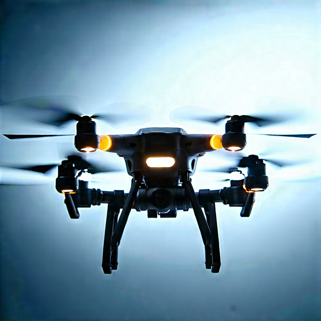 Drone With Data Visualization With Black Drone