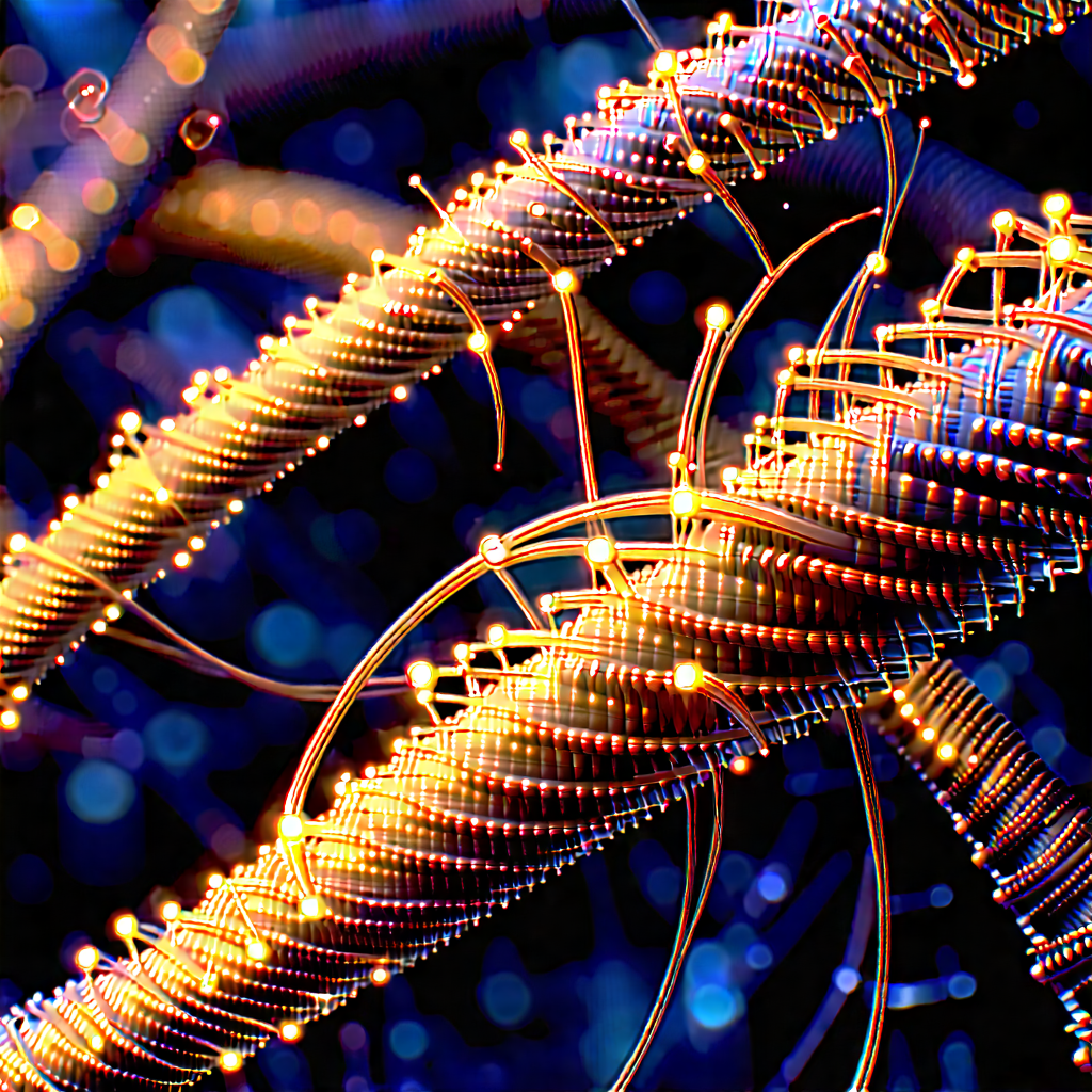 Close-up of fiber optic cables