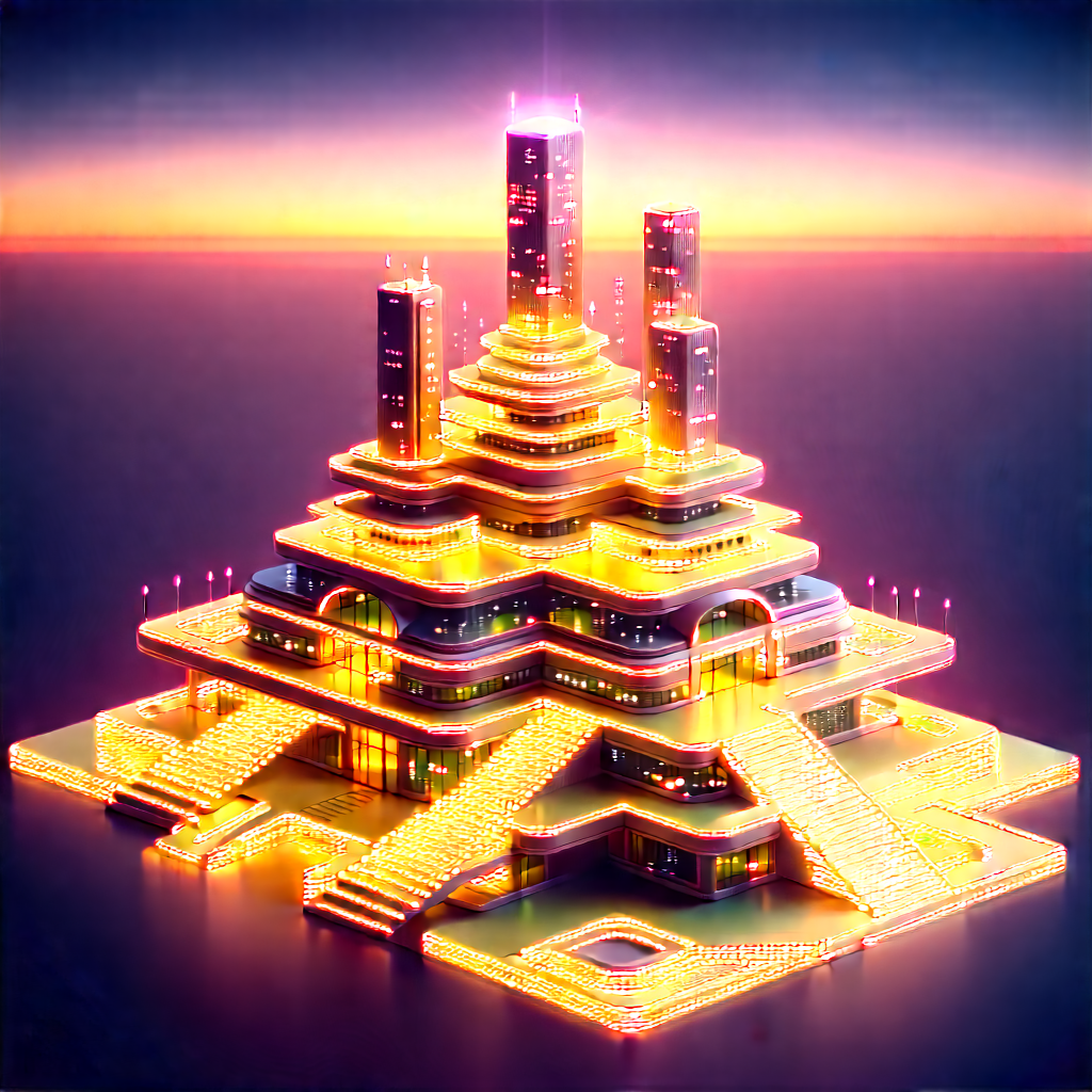 Futuristic Innovation Hub With Futuristic Cityscape
