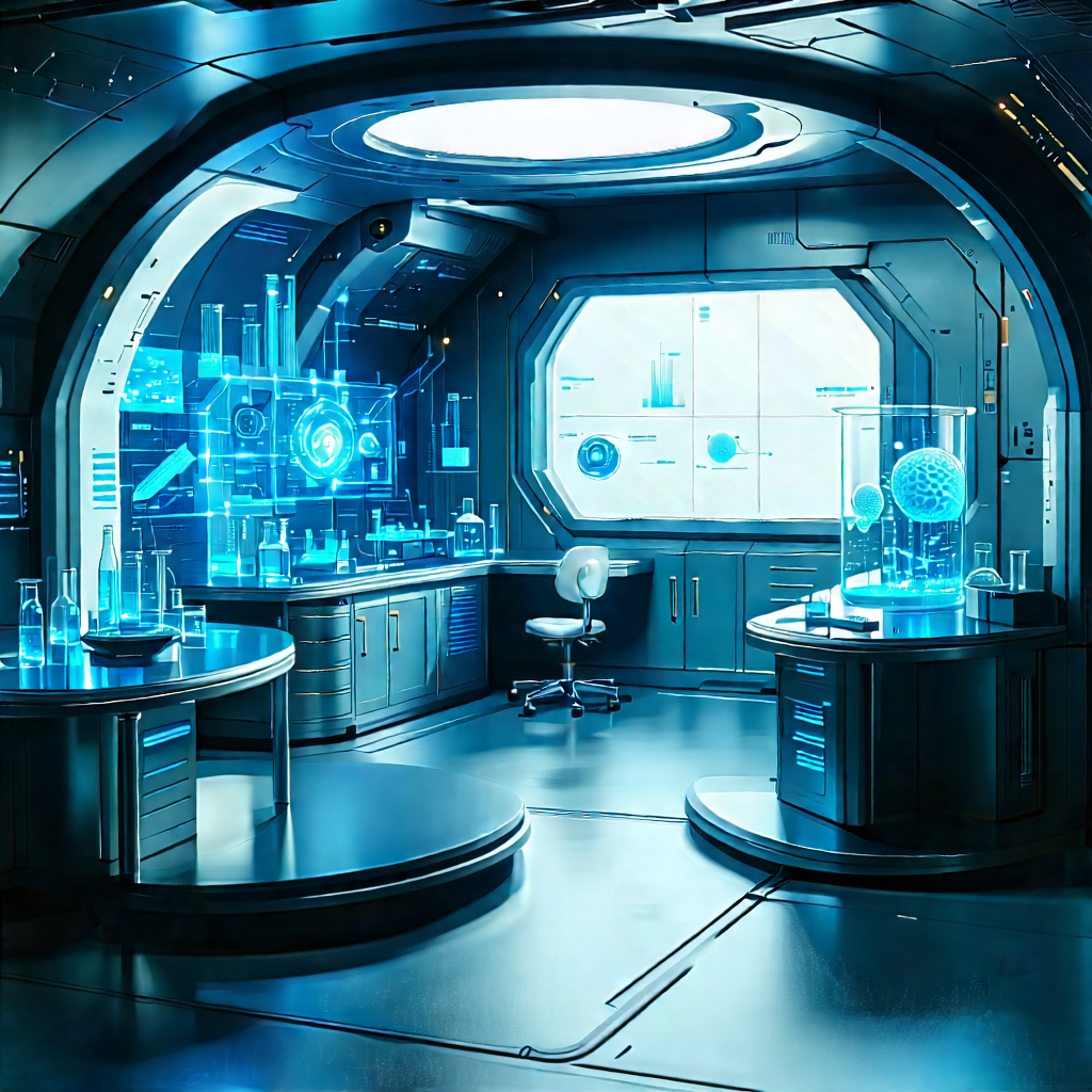 (futuristic:1.12) Research Laboratory With Futuristic Laboratory,