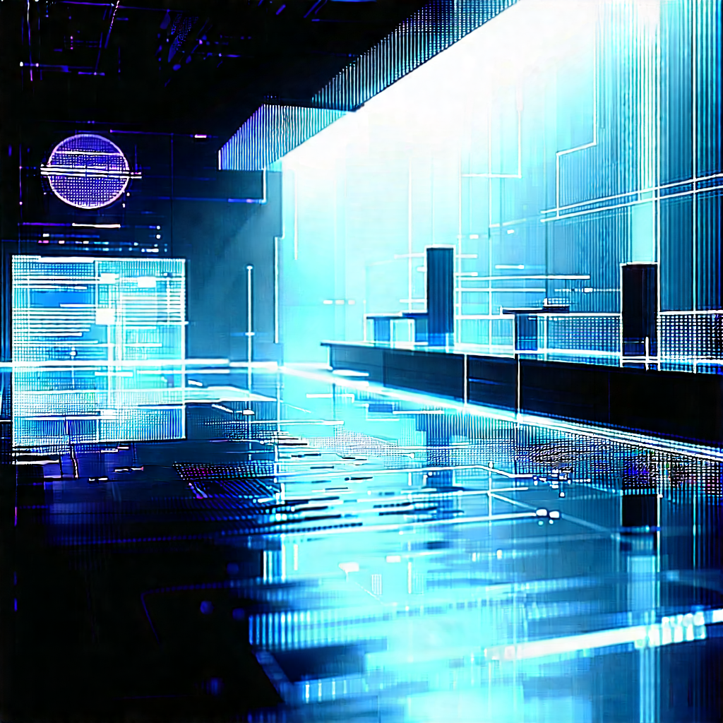 Futuristic Research Laboratory With Image, There