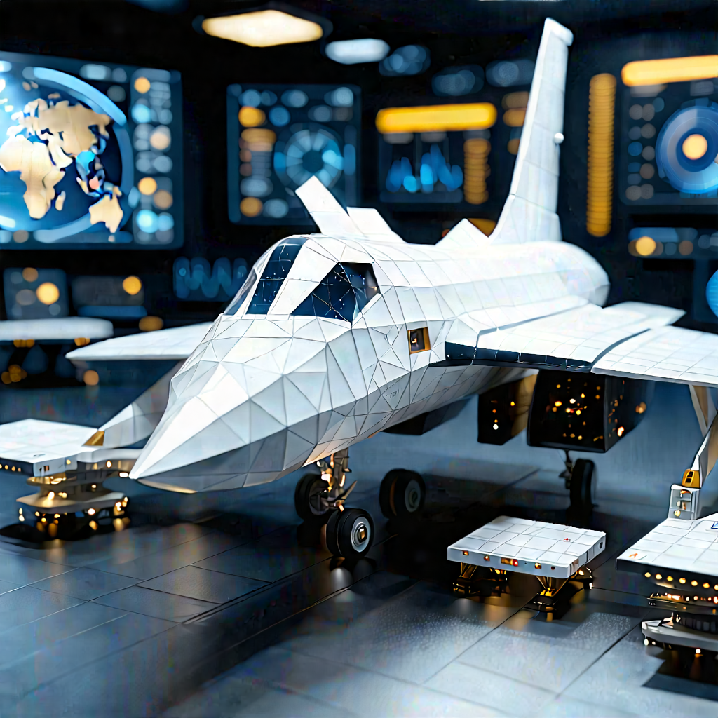 Aerospace Technology In Tech Office With White Model