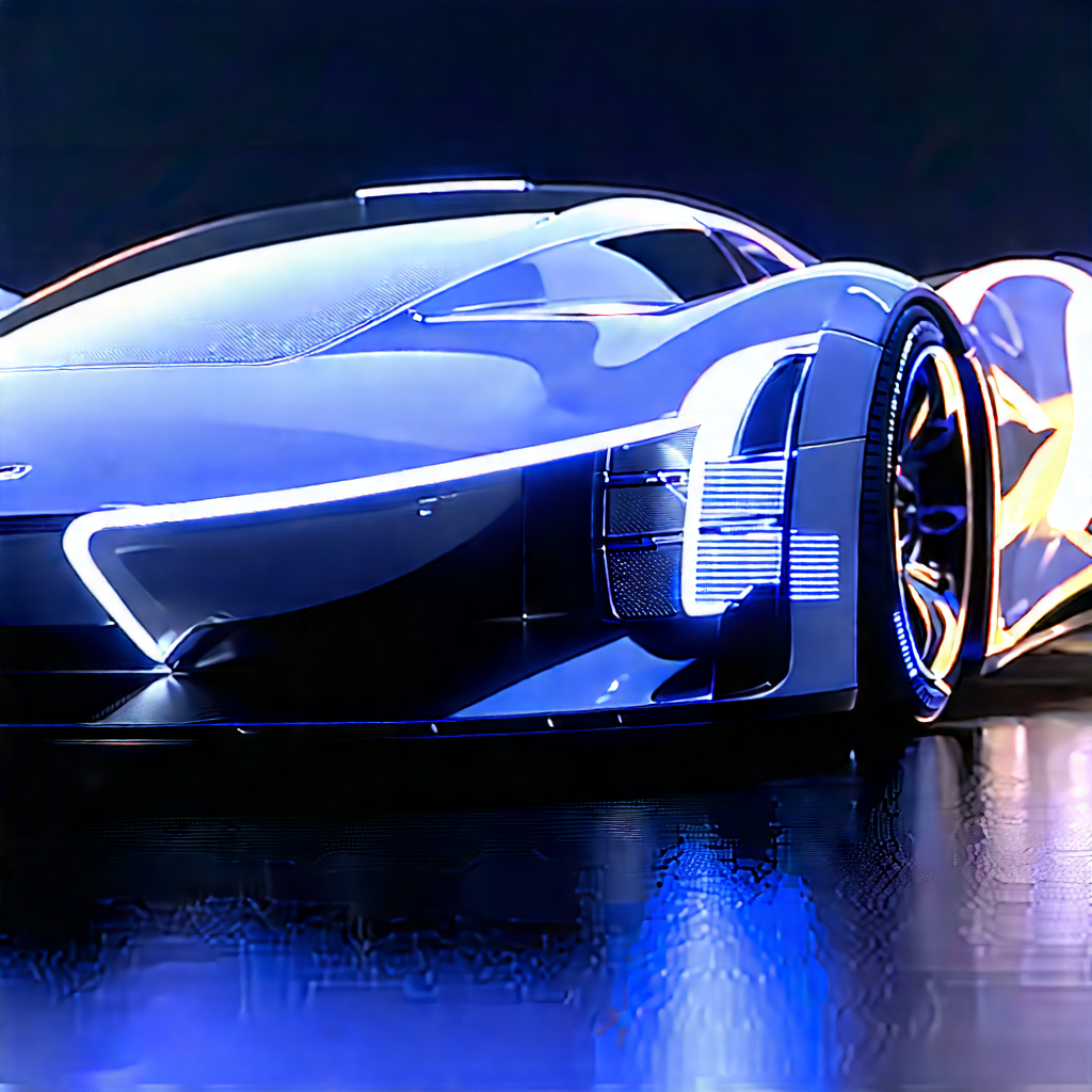 Innovative Electric Vehicle (design:1.44) With Futuristic Displayed